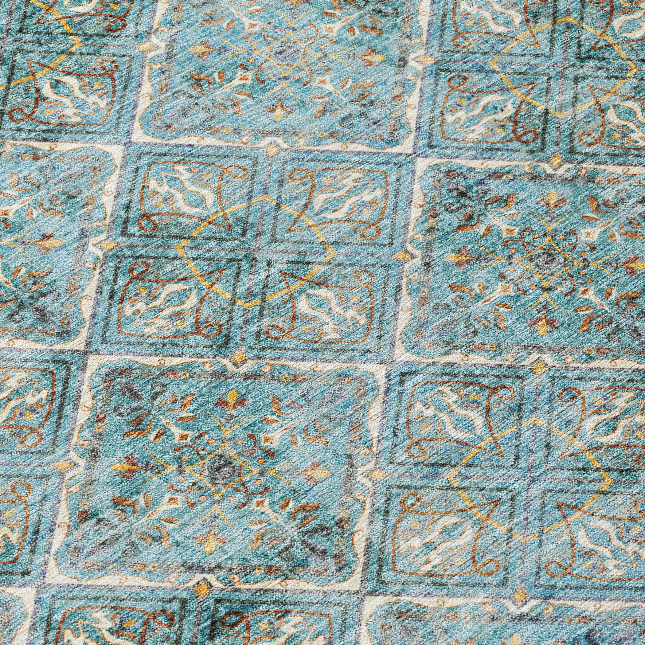 10' X 14' Teal Blue And Purple Geometric Washable Indoor Outdoor Area Rug - Sports & Outdoor