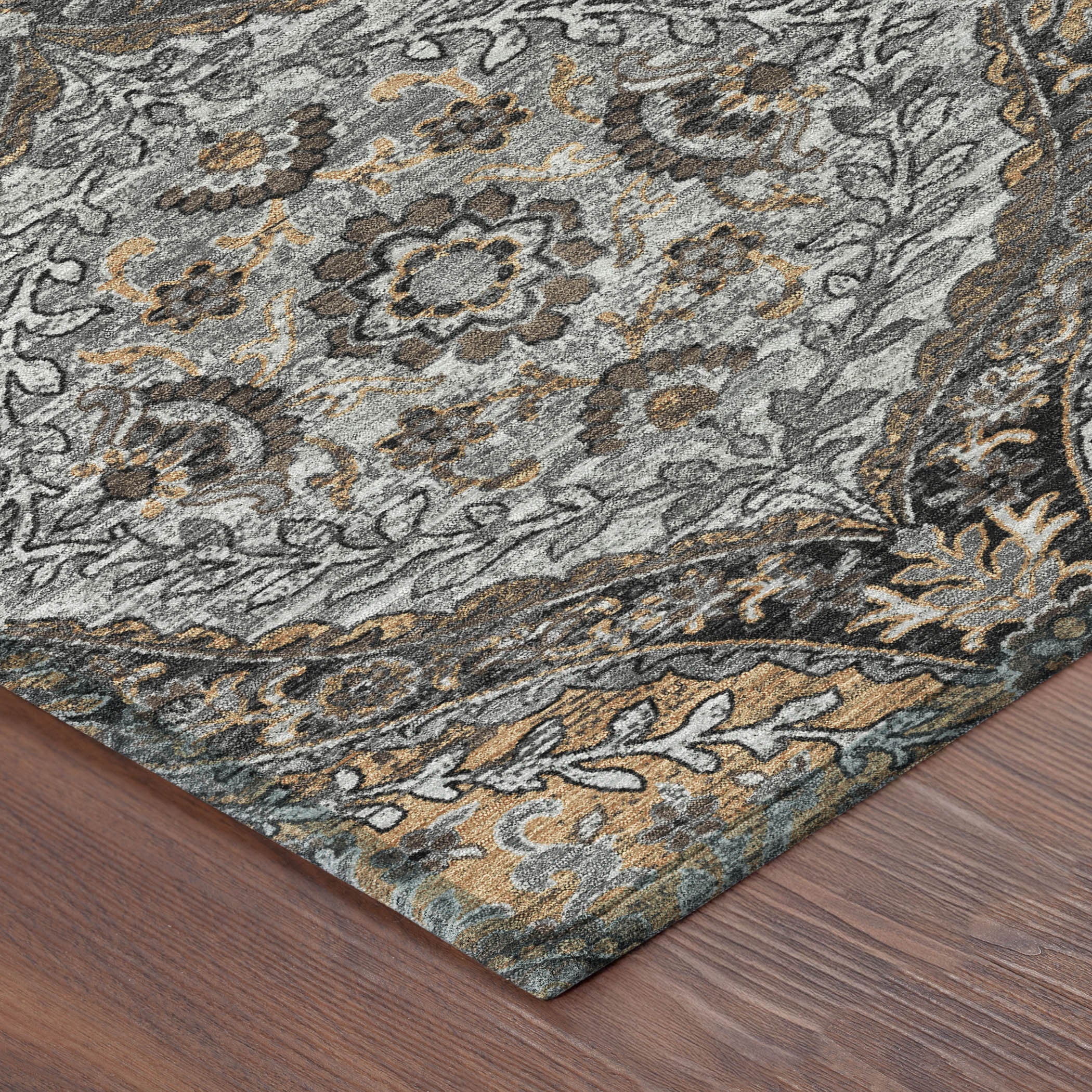 10' X 14' Gray And Brown Ogee Washable Indoor Outdoor Area Rug - Sports & Outdoor