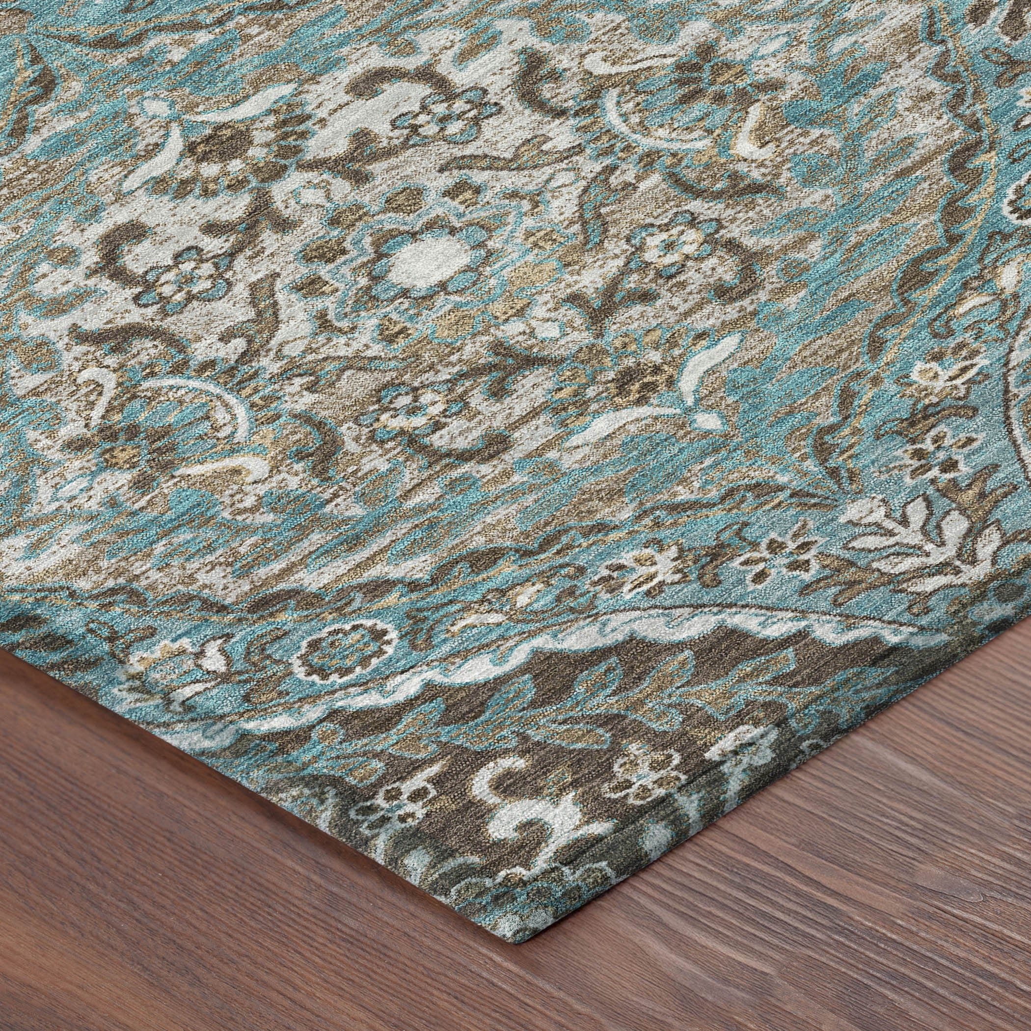 10' X 14' Teal Blue And Purple Ogee Washable Indoor Outdoor Area Rug - Sports & Outdoor