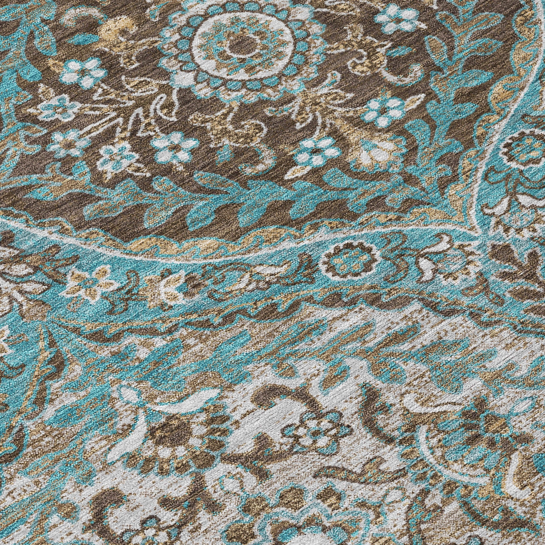 10' X 14' Teal Blue And Purple Ogee Washable Indoor Outdoor Area Rug - Sports & Outdoor