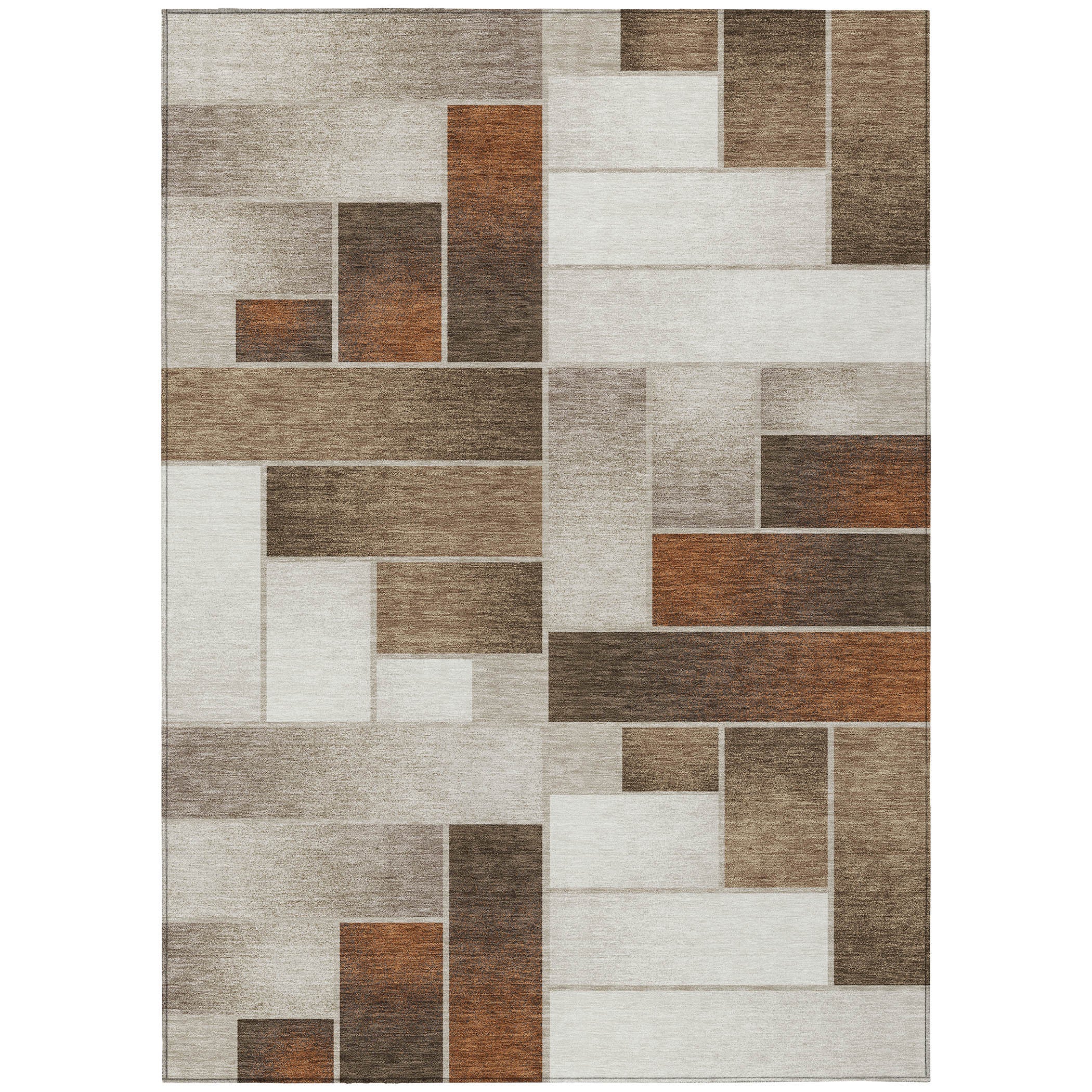 10' X 14' Beige And Graphite Geometric Washable Indoor Outdoor Area Rug - Sports & Outdoor