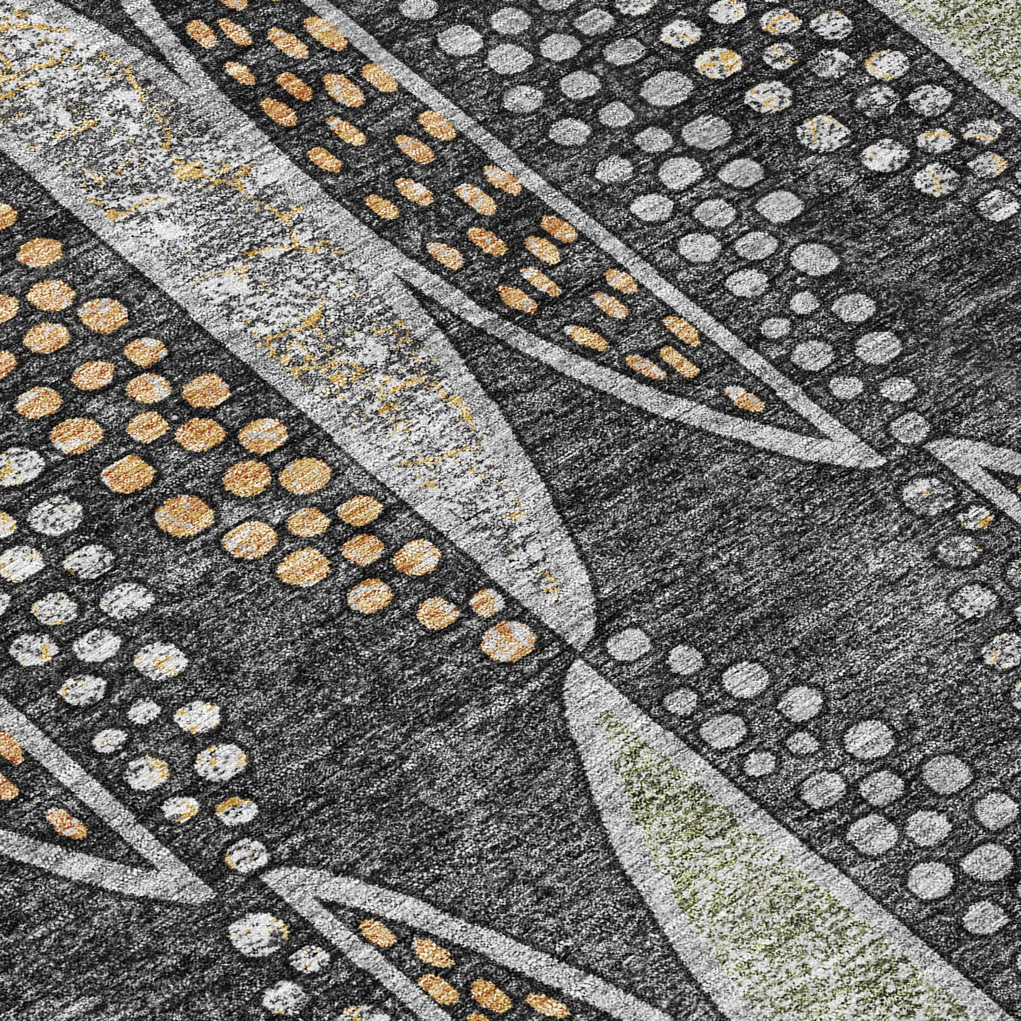 3' X 5' Black And Green Geometric Washable Indoor Outdoor Area Rug - Sports & Outdoor