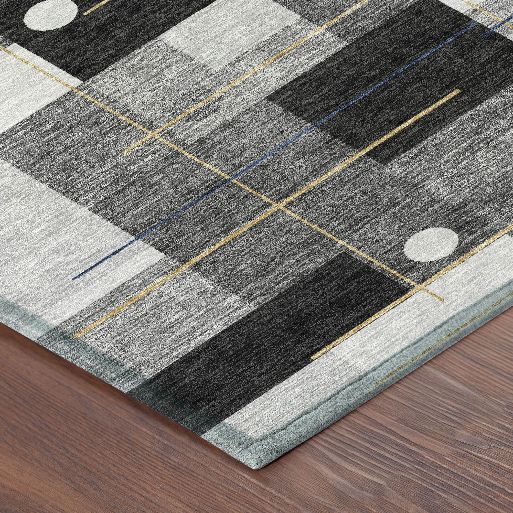 8' X 10' Black And Green Geometric Washable Indoor Outdoor Area Rug - Sports & Outdoor