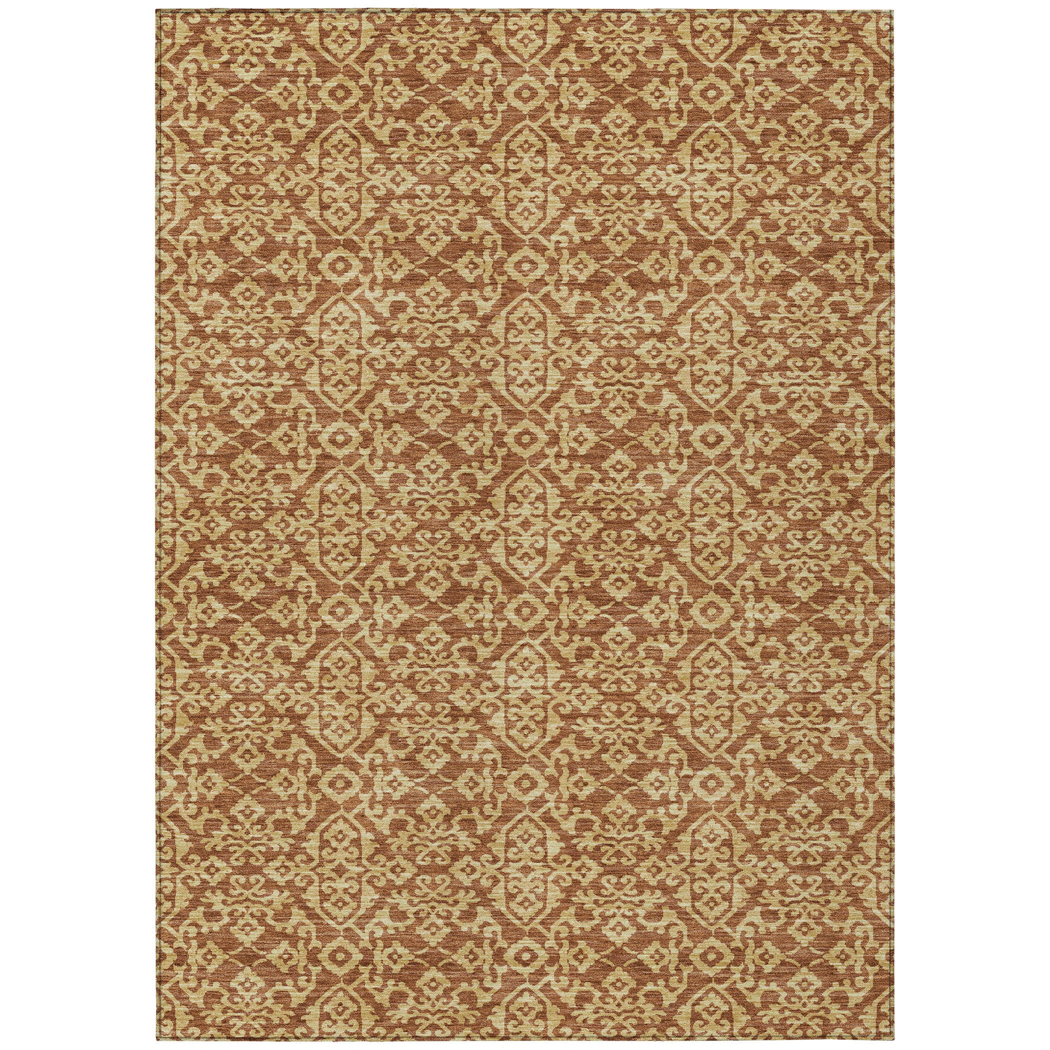 10' X 14' Orange And Graphite Oriental Washable Indoor Outdoor Area Rug - Sports & Outdoor