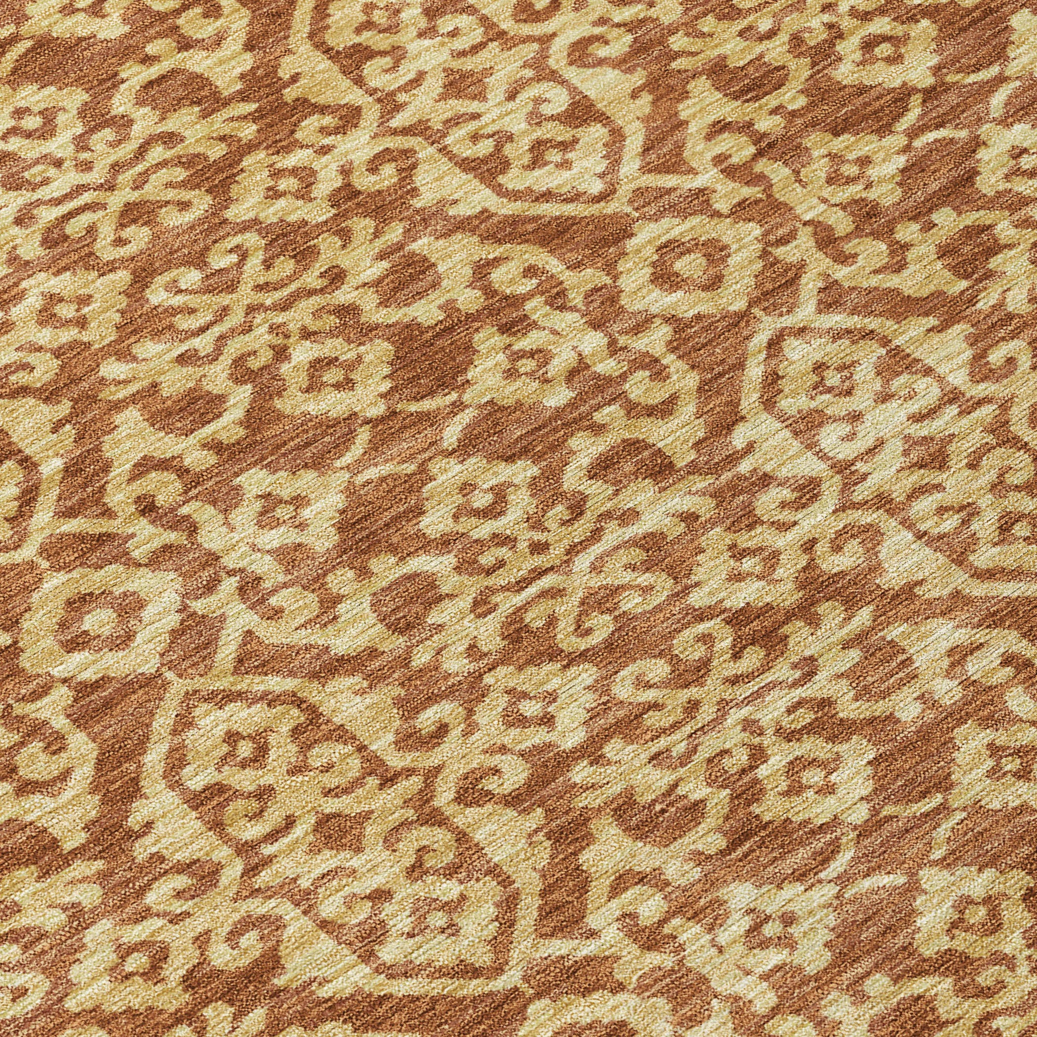 10' X 14' Orange And Graphite Oriental Washable Indoor Outdoor Area Rug - Sports & Outdoor