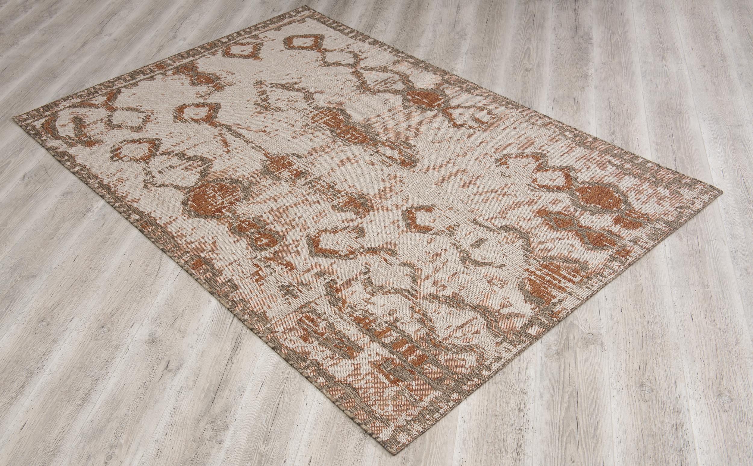 3' X 5' Rust And Beige Abstract Area Rug - Home & Garden
