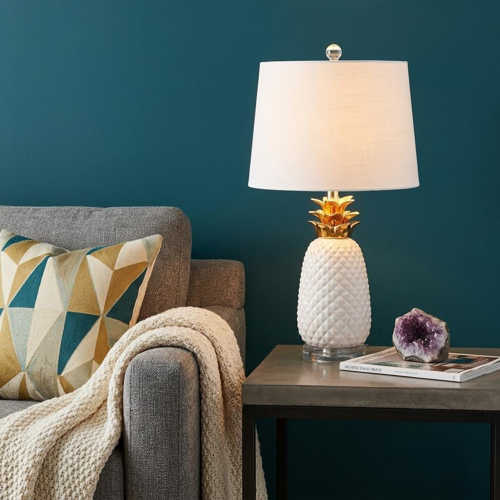 23" Clear Novelty Table Lamp With Drum Shade - Lighting