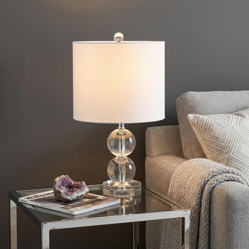 18" Clear Novelty Table Lamp With Drum Shade - Lighting