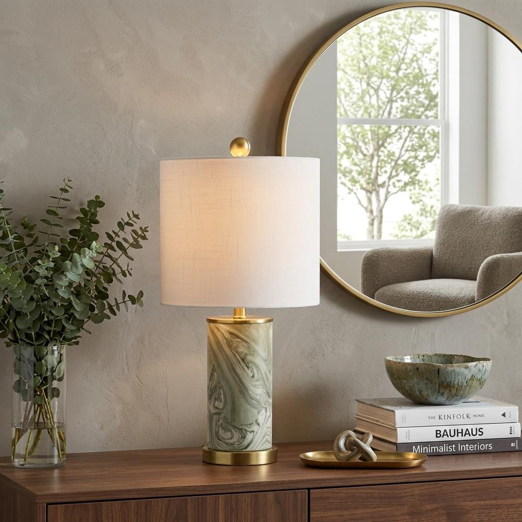21" Gold Novelty Table Lamp With Globe Shade - Lighting