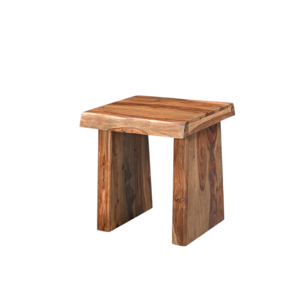 23" Brown Solid Wood Square Live Edge End Table - Living Room