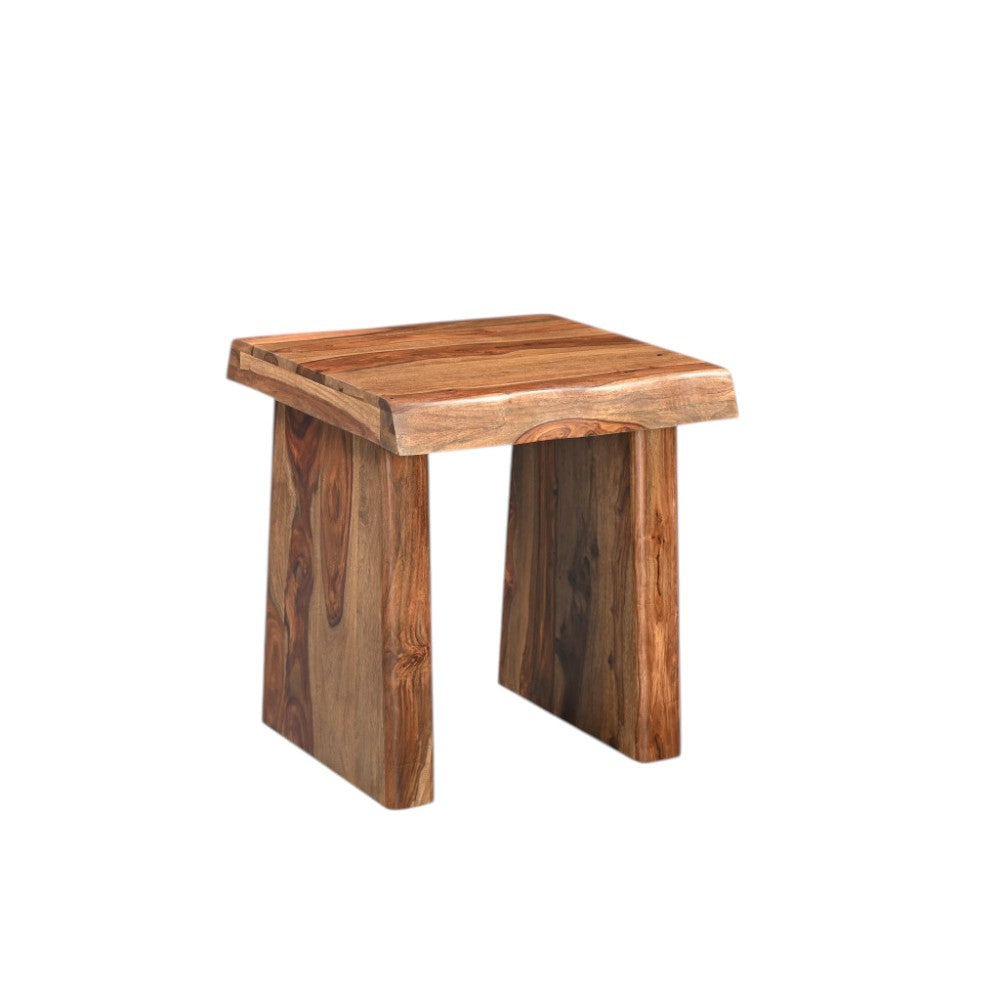 23" Brown Solid Wood Square Live Edge End Table - Living Room