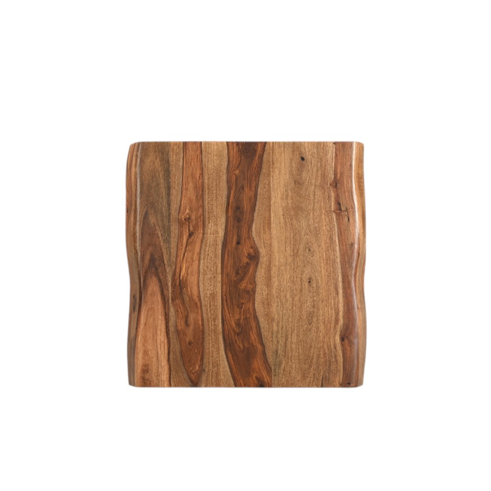 23" Brown Solid Wood Square Live Edge End Table - Living Room