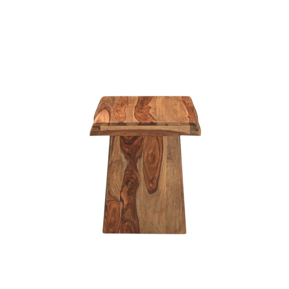 23" Brown Solid Wood Square Live Edge End Table - Living Room