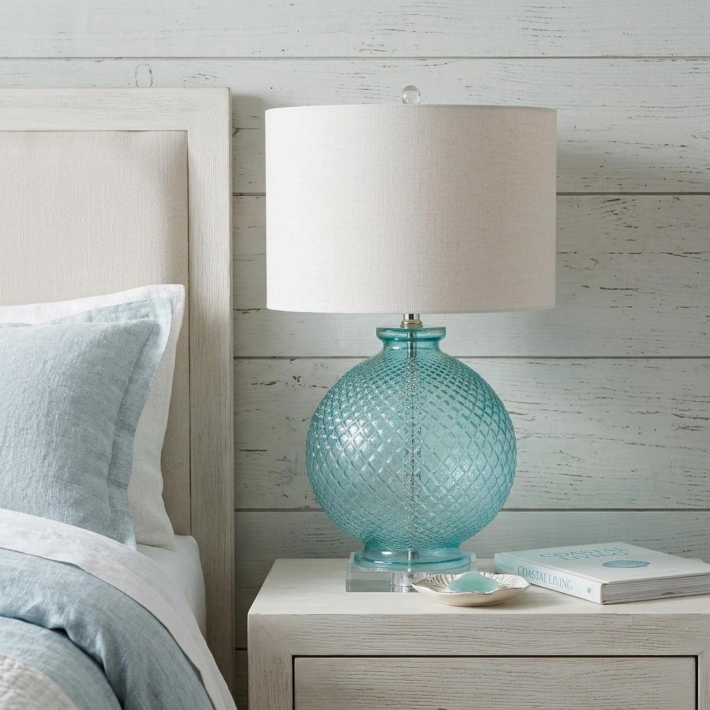 26" Clear Novelty Table Lamp With Drum Shade - Lighting