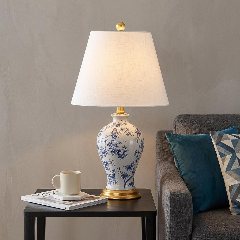 24" Gold Urn Table Lamp With Empire Shade - Lighting