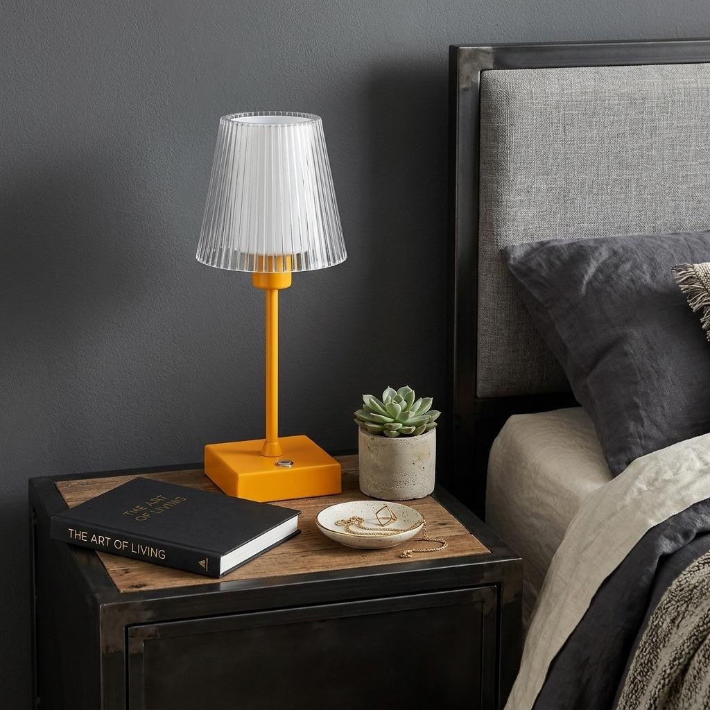 13" Orange USB Table Lamp With Empire Shade - Lighting