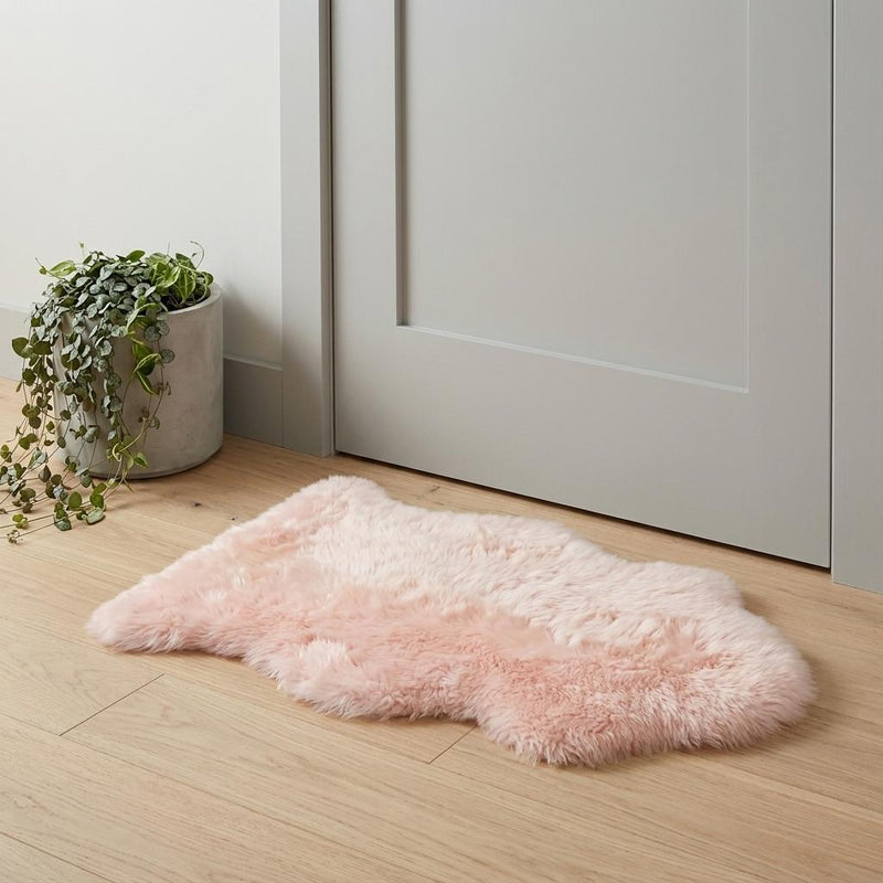 2' X 3' Rose New Zealand Natural Shearling Sheepskin Rug - Home & Garden