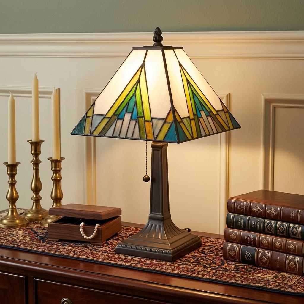 15" Dark Brown Metal Candlestick Table Lamp With Beige Shade - Lighting
