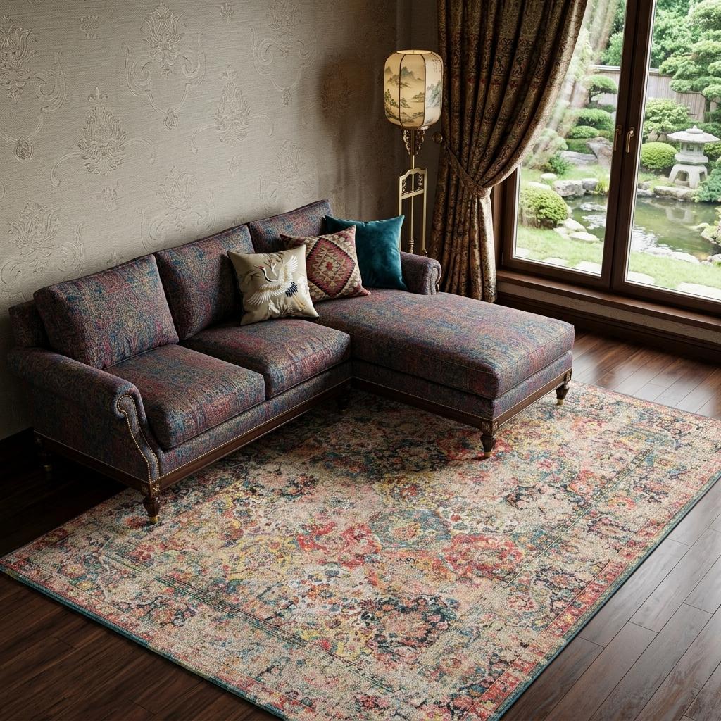 7' X 9' Red Oriental Non Skid Area Rug - Home & Garden