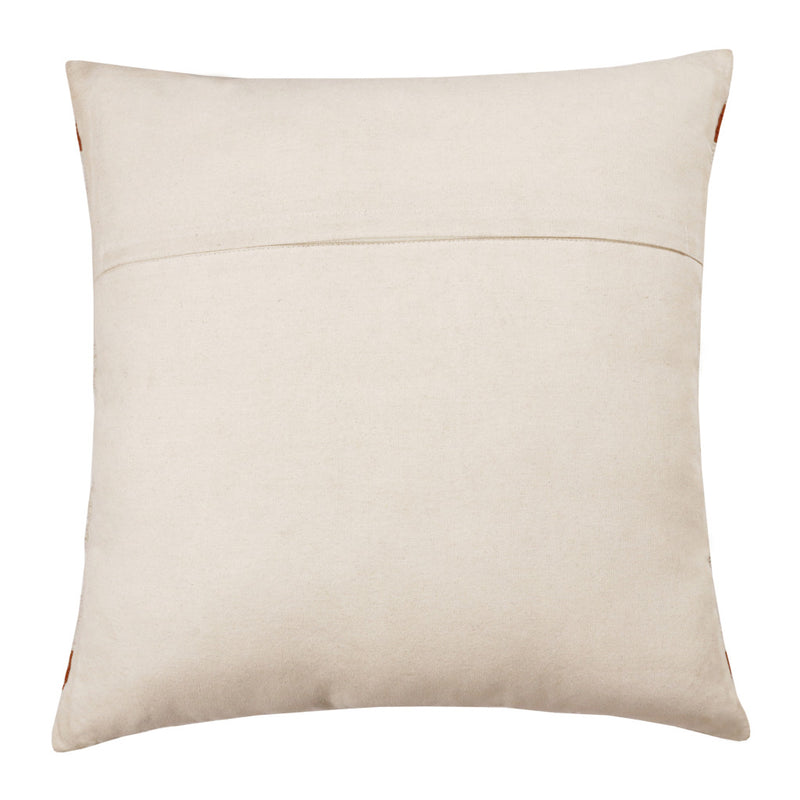 White cotton pillow cover with plain front and stitched seam