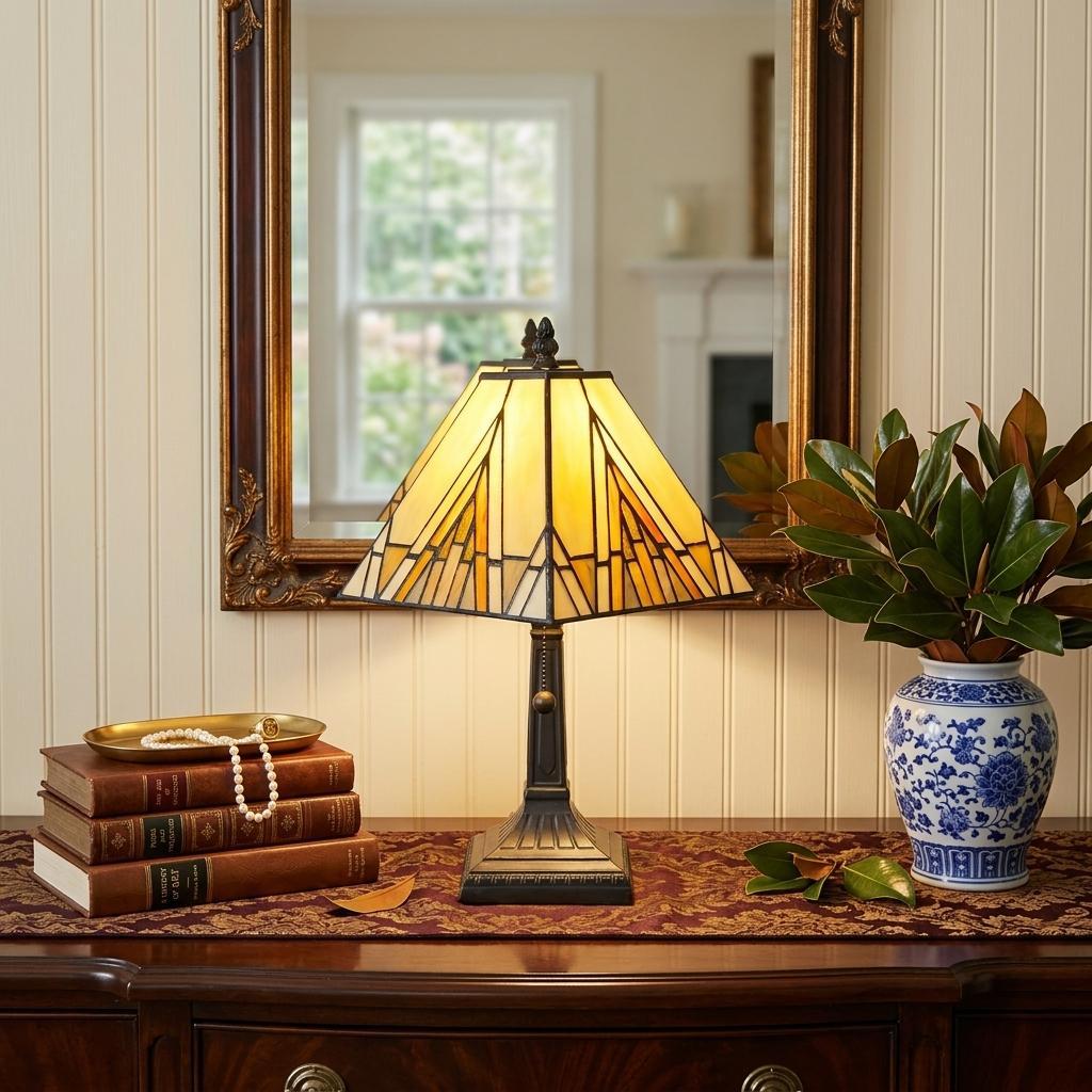 15" Dark Brown Metal Candlestick Table Lamp With Beige Shade - Lighting