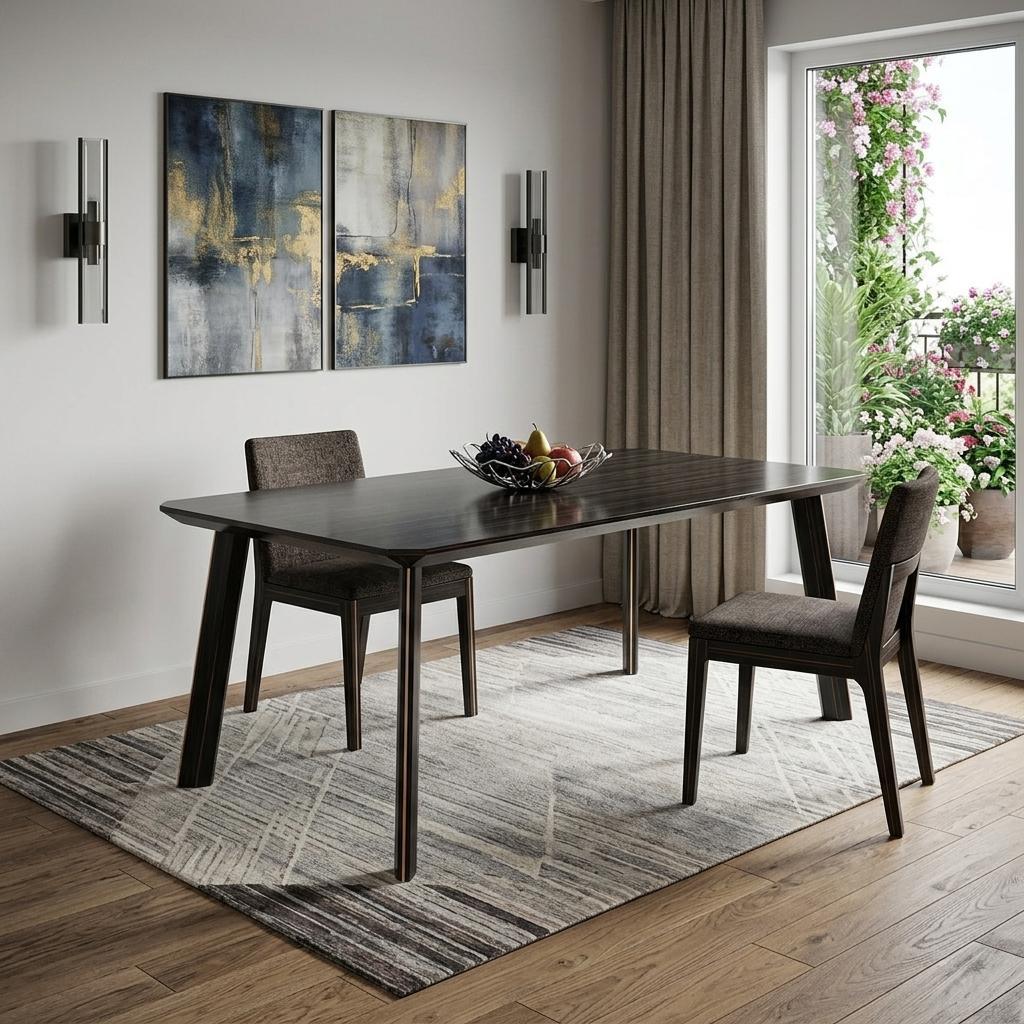 87" Ebony Dining Table - Kitchen & Dining