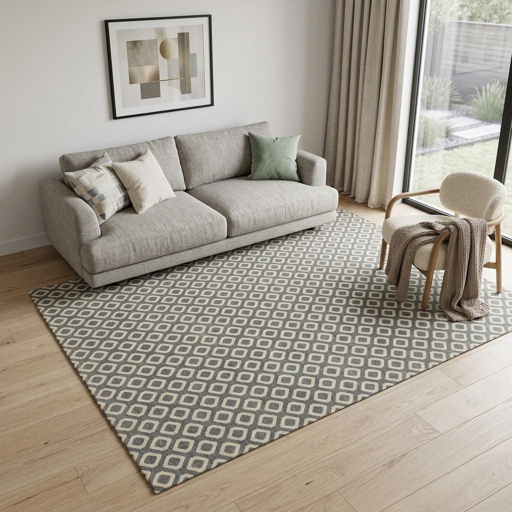 5' X 8' Beige and Gray Geometric Area Rug - Home & Garden