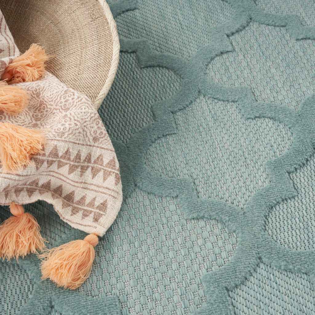 4' X 6' Aqua Indoor Outdoor Area Rug