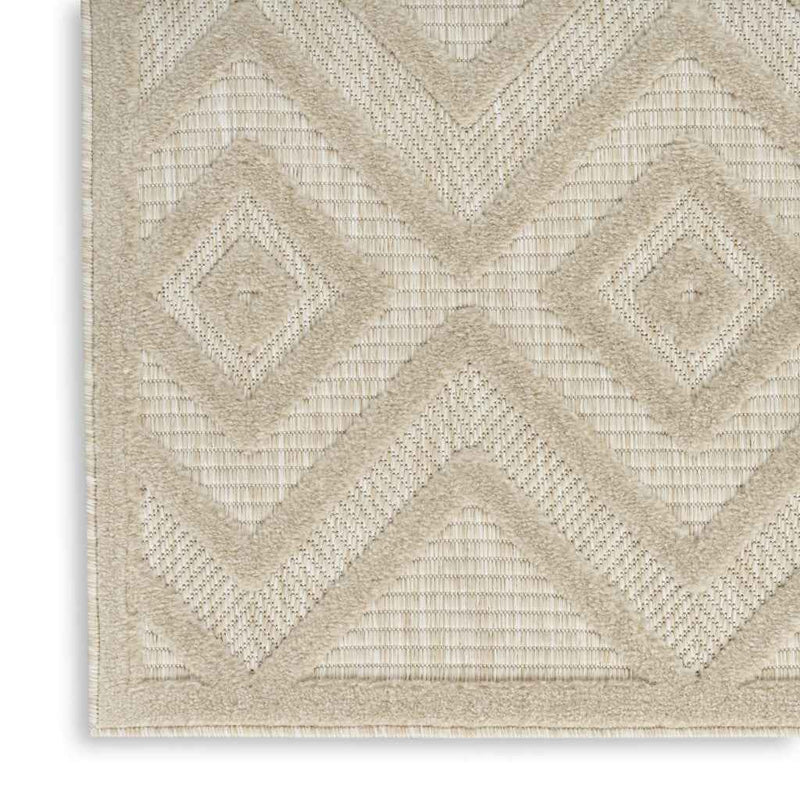 4' X 6' Cream And Beige Geometric Indoor Outdoor Area Rug