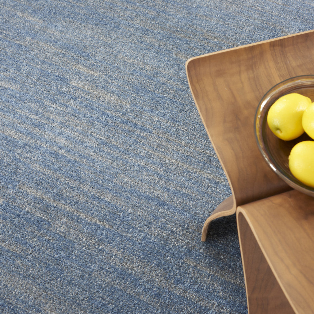 8' X 8' Blue And Gray Round Indoor Outdoor Area Rug - Outdoor