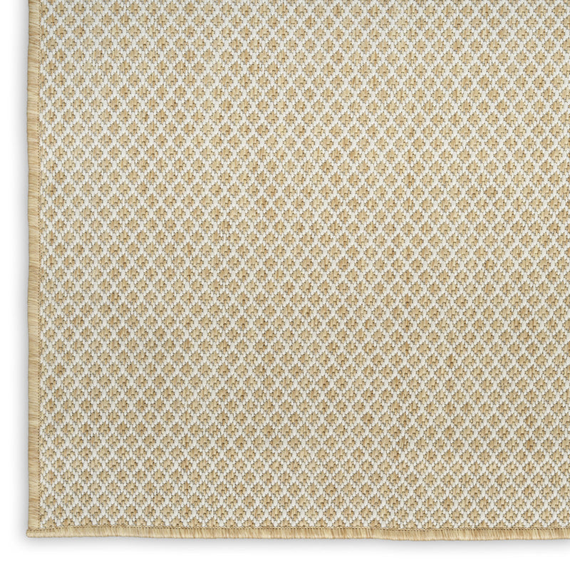 6' X 9' Natural And Ivory Geometric Indoor Outdoor Area Rug