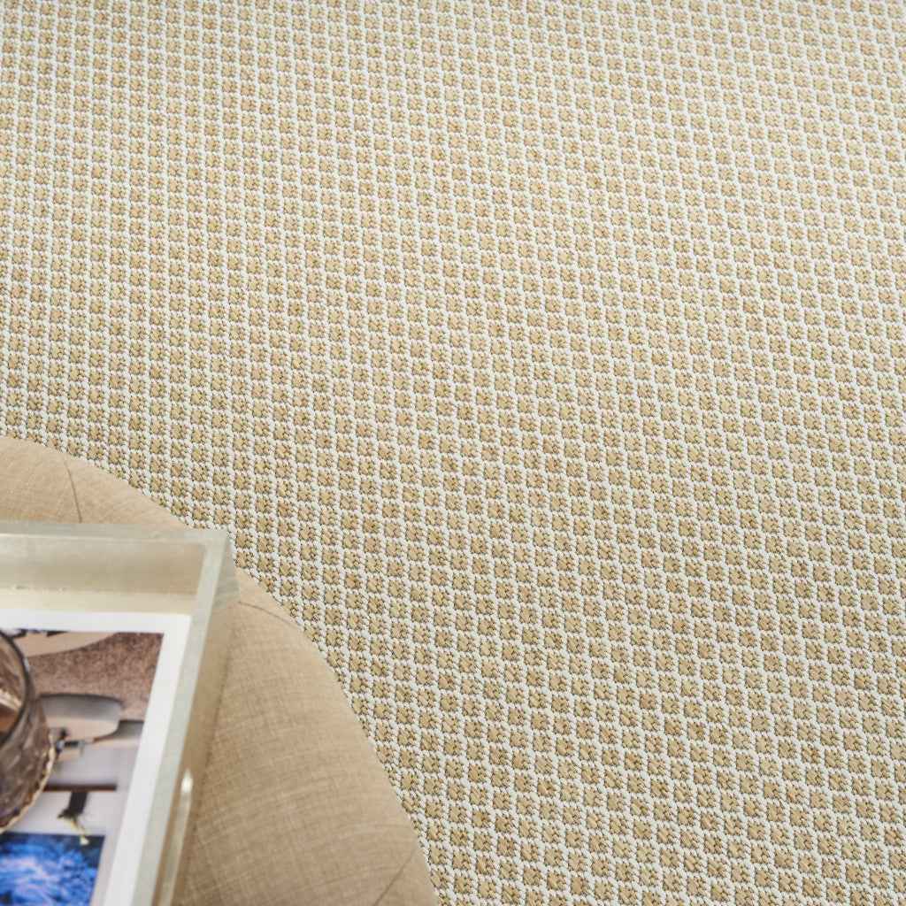 5' X 7' Natural And Ivory Geometric Indoor Outdoor Area Rug