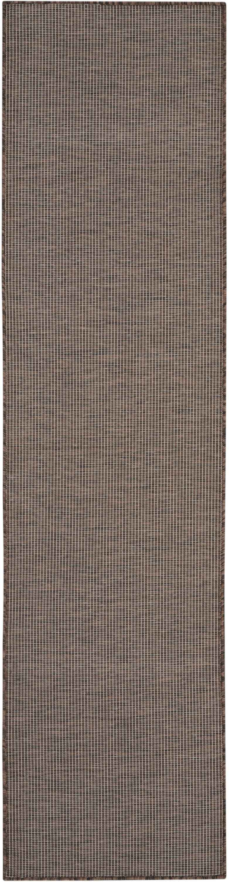 8' Brown Power Loom Runner Rug