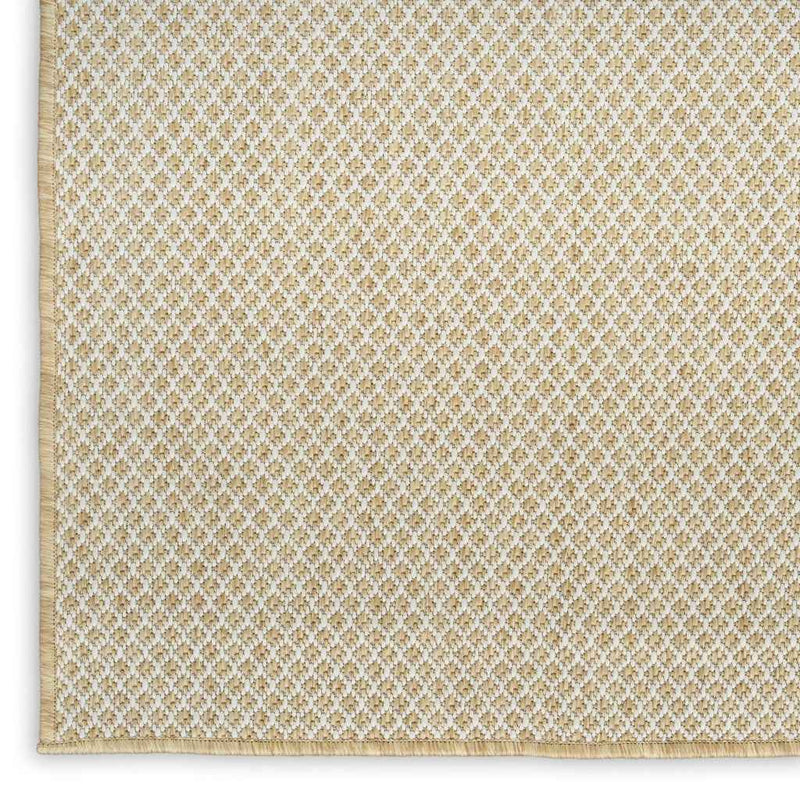 4' X 6' Natural And Ivory Geometric Indoor Outdoor Area Rug