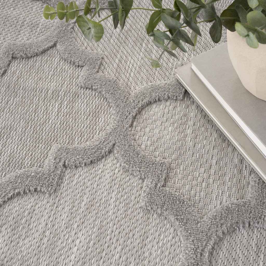 8' X 10' Gray Indoor Outdoor Area Rug