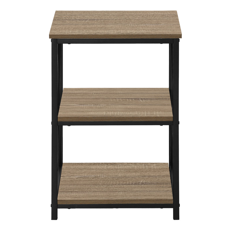26" Rectangular Dark Taupe Black Metal Accent Table - Living Room