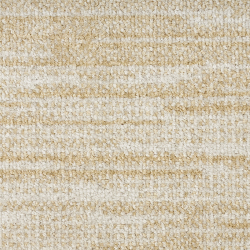 Ivory indoor/outdoor area rug with textured abstract gold stripes