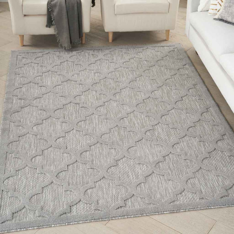 5' X 7' Gray Indoor Outdoor Area Rug