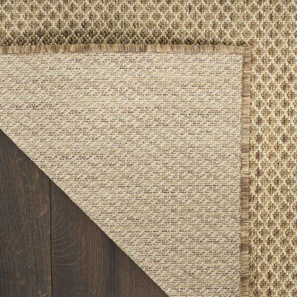 6' X 9' Tan And Brown Geometric Indoor Outdoor Area Rug