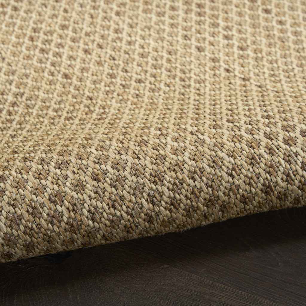 6' X 9' Tan And Brown Geometric Indoor Outdoor Area Rug