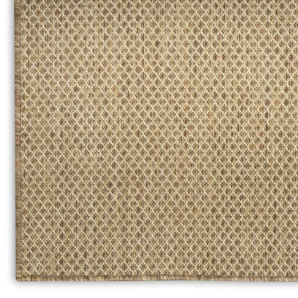 6' X 9' Tan And Brown Geometric Indoor Outdoor Area Rug