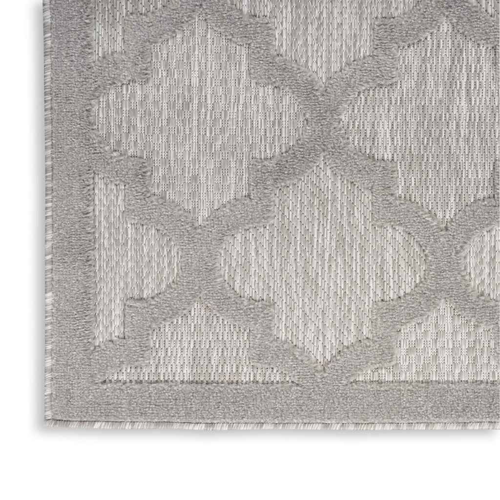6' X 9' Gray Geometric Flatweave Area Rug
