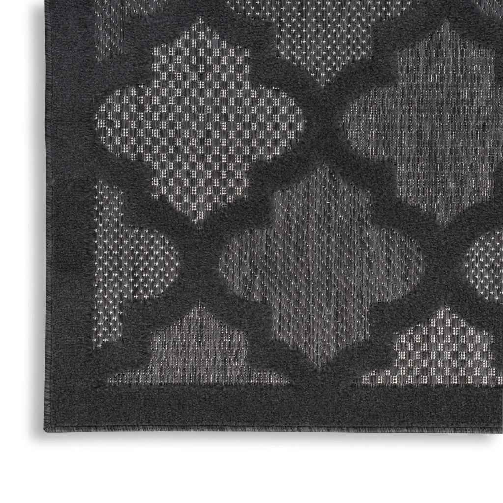 8' X 10' Black Indoor Outdoor Area Rug