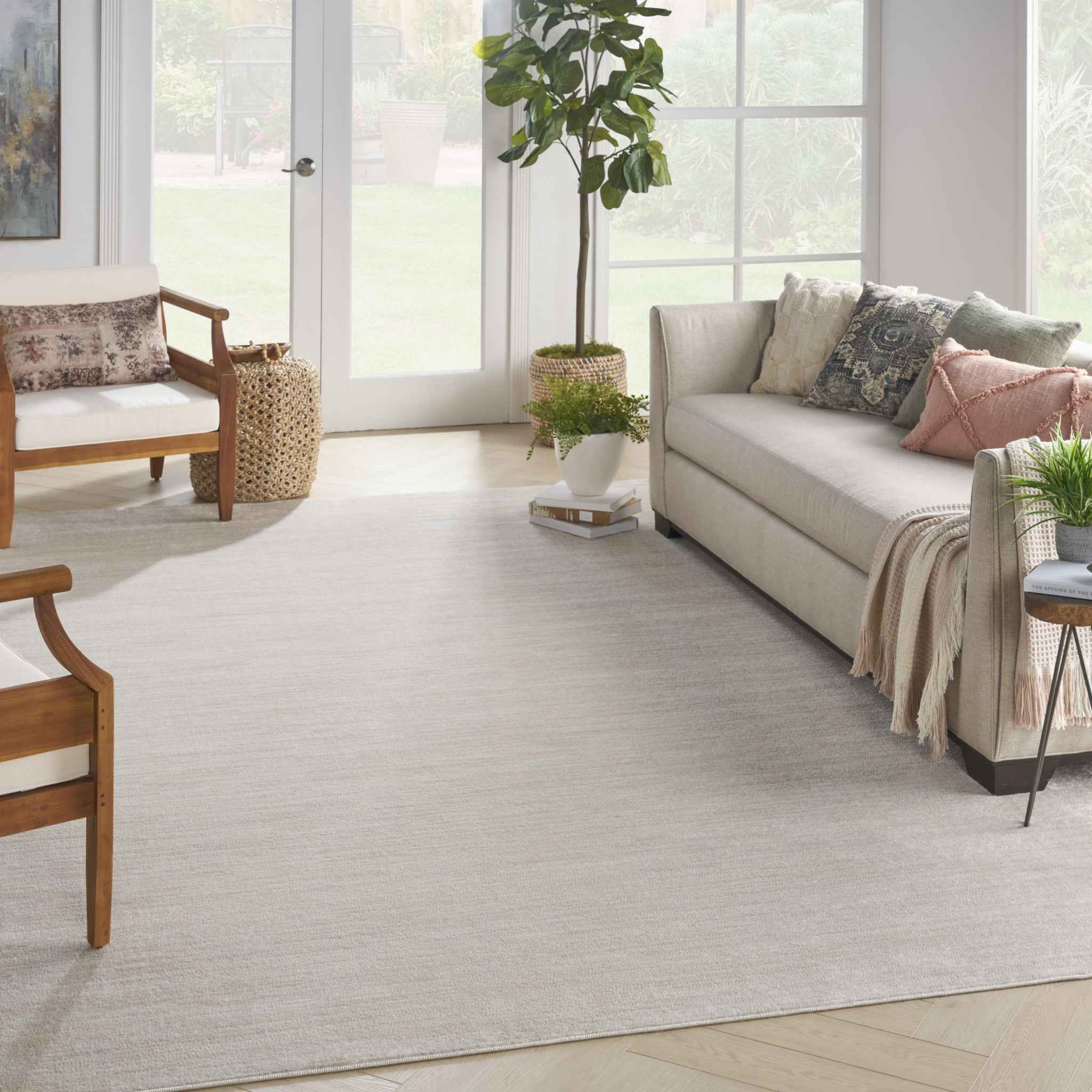 12' X 15' Beige and Ivory Indoor Outdoor Area Rug