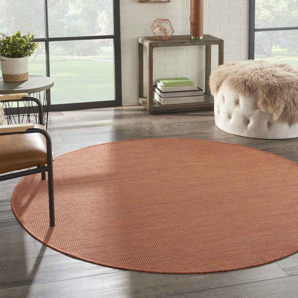 6' Terracotta Indoor Outdoor Area Rug Default Title