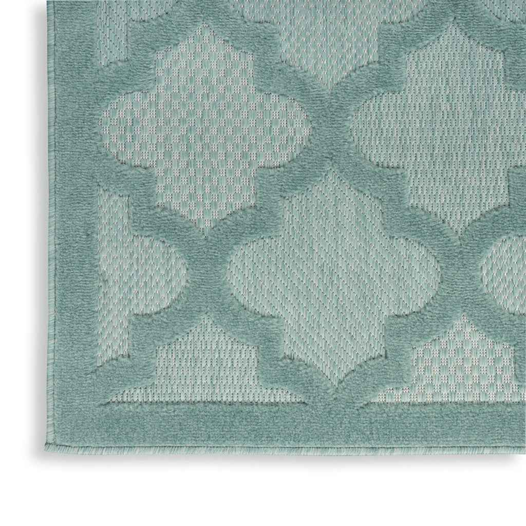 7' X 10' Aqua Indoor Outdoor Area Rug