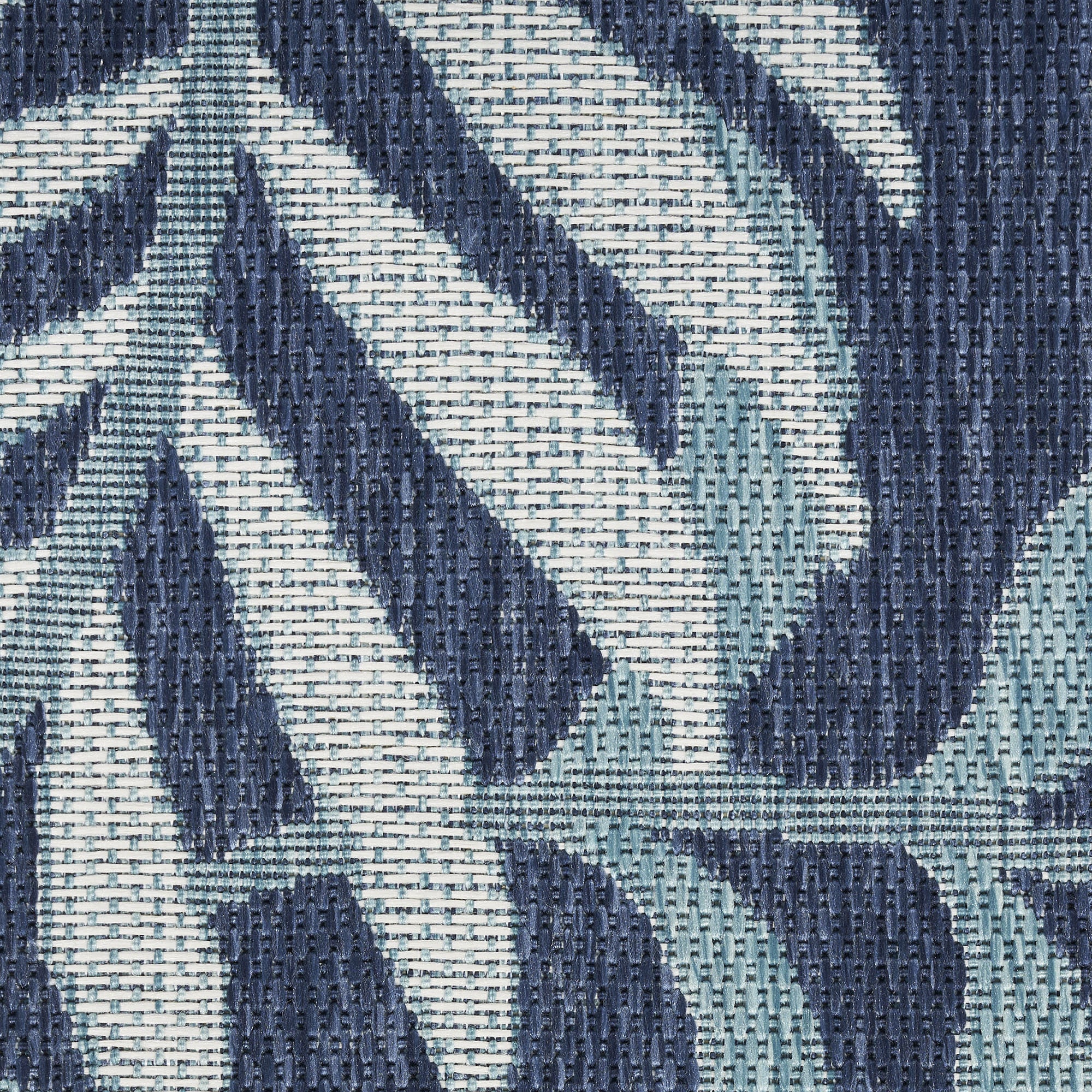 6' X 9' Navy Blue And Ivory Palm Leaf Indoor Outdoor Area Rug - Sports & Outdoor