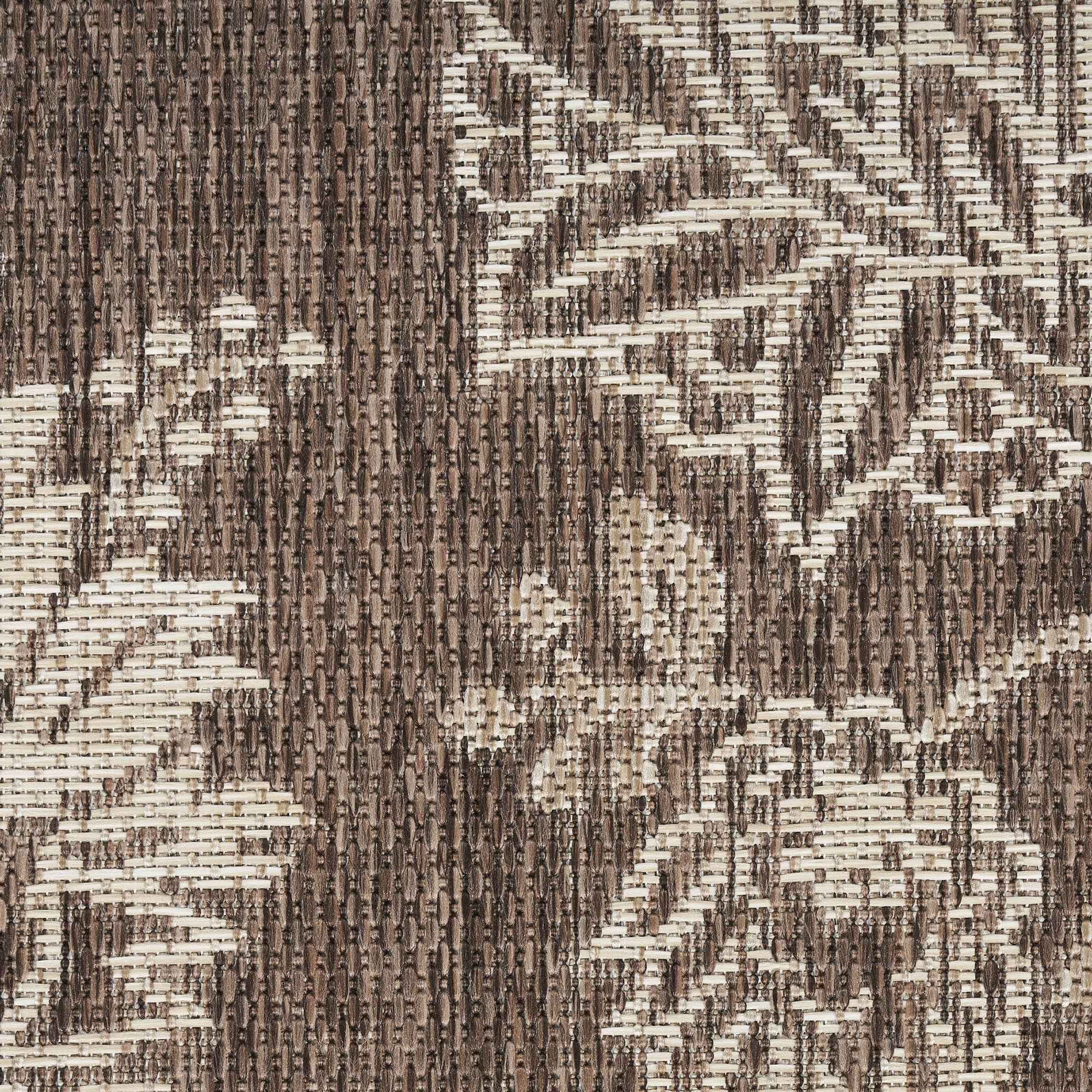 3' X 5' Brown And Ivory Floral Indoor Outdoor Area Rug