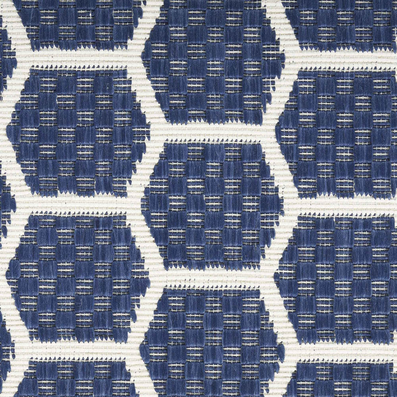 4' X 6' Navy Blue And Ivory Geometric Indoor Outdoor Area Rug