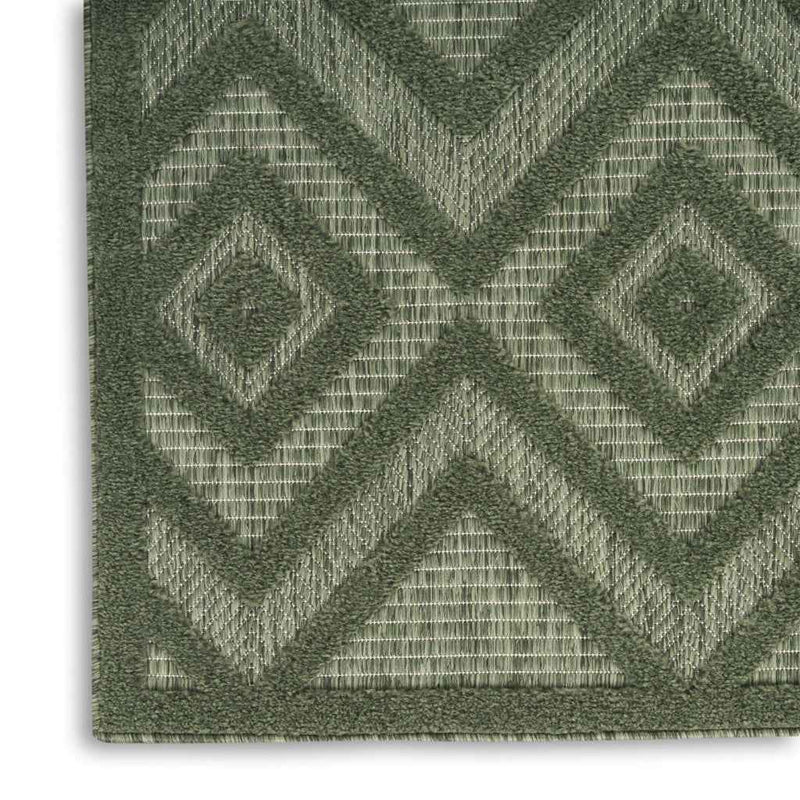 4' X 6' Dark Green And Light Green Geometric Indoor Outdoor Area Rug